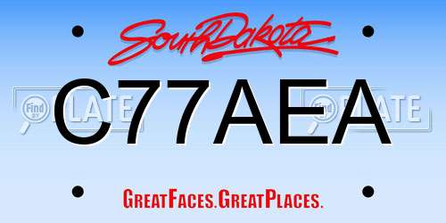 C77AEA South Dakota License Plate
