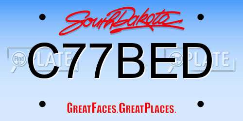 C77BED South Dakota License Plate