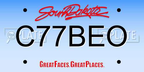 C77BEO South Dakota License Plate