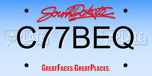 C77BEQ South Dakota License Plate