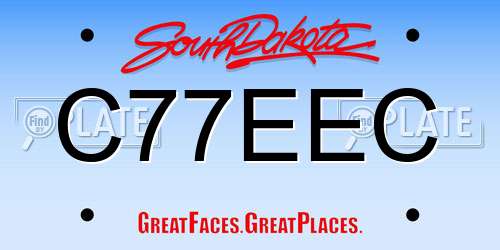 C77EEC South Dakota License Plate