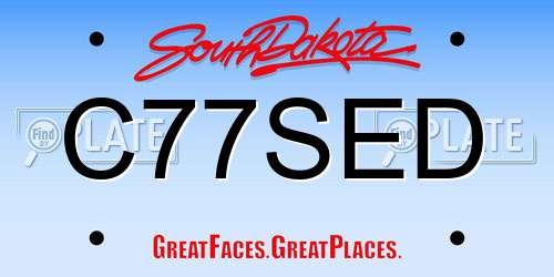 C77SED South Dakota License Plate