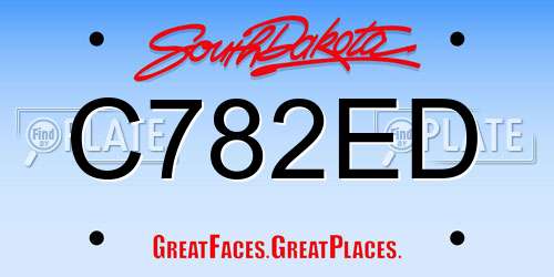 C782ED South Dakota License Plate