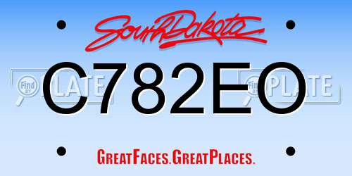 C782EO South Dakota License Plate