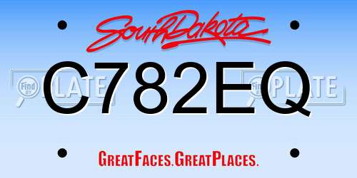 C782EQ South Dakota License Plate