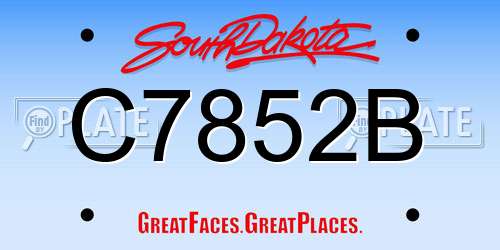 C7852B South Dakota License Plate