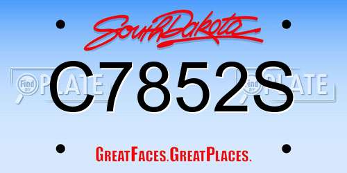 C7852S South Dakota License Plate