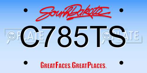 C785TS South Dakota License Plate