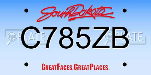 C785ZB South Dakota License Plate