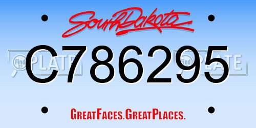 C786295 South Dakota License Plate