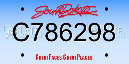 C786298 South Dakota License Plate