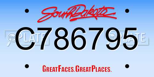 C786795 South Dakota License Plate