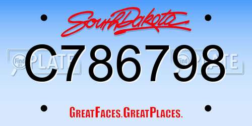 C786798 South Dakota License Plate
