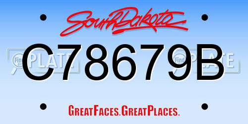 C78679B South Dakota License Plate