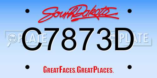 C7873D South Dakota License Plate