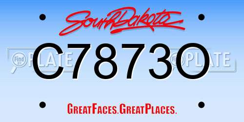C7873O South Dakota License Plate