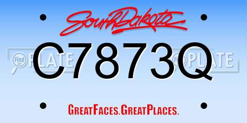 C7873Q South Dakota License Plate