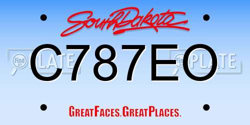 C787EO South Dakota License Plate