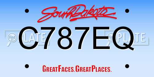 C787EQ South Dakota License Plate