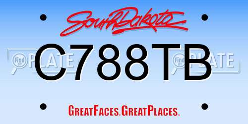 C788TB South Dakota License Plate