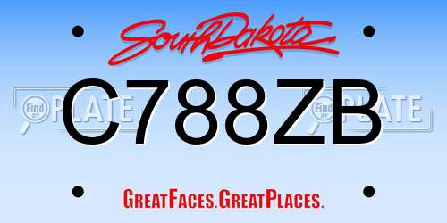 C788ZB South Dakota License Plate