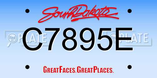 C7895E South Dakota License Plate