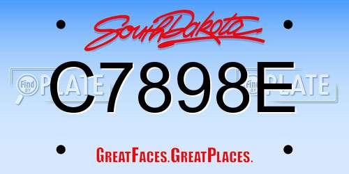 C7898E South Dakota License Plate