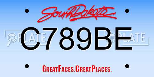 C789BE South Dakota License Plate