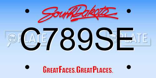 C789SE South Dakota License Plate