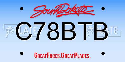 C78BTB South Dakota License Plate