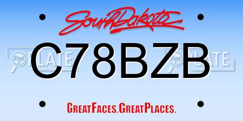 C78BZB South Dakota License Plate