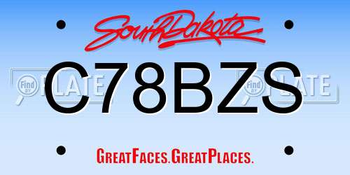 C78BZS South Dakota License Plate