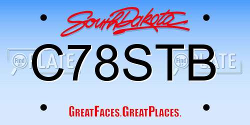 C78STB South Dakota License Plate