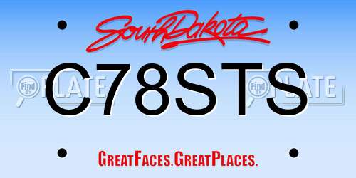 C78STS South Dakota License Plate