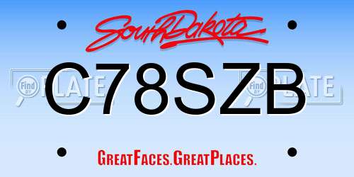 C78SZB South Dakota License Plate