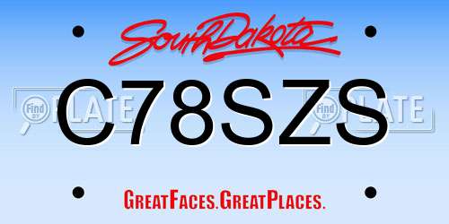 C78SZS South Dakota License Plate