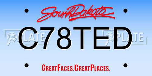 C78TED South Dakota License Plate