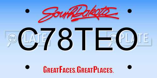 C78TEO South Dakota License Plate