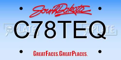 C78TEQ South Dakota License Plate