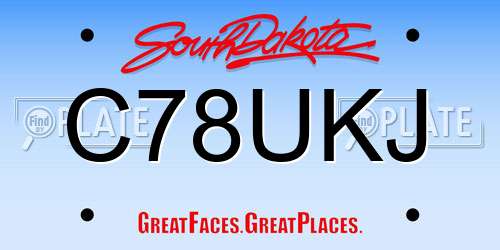 C78UKJ South Dakota License Plate