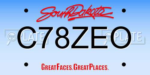 C78ZEO South Dakota License Plate