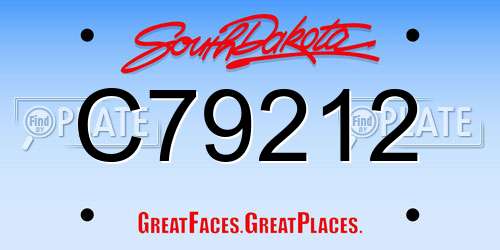 C79212 South Dakota License Plate