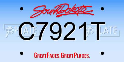 C7921T South Dakota License Plate