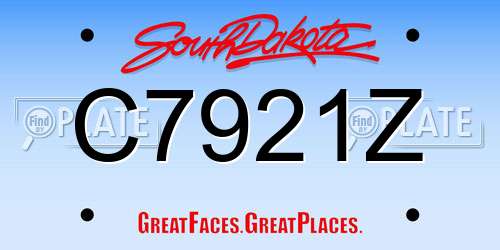 C7921Z South Dakota License Plate