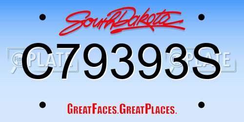 C79393S South Dakota License Plate
