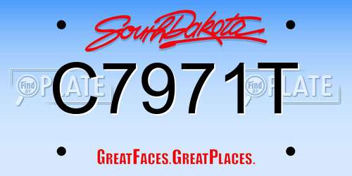 C7971T South Dakota License Plate