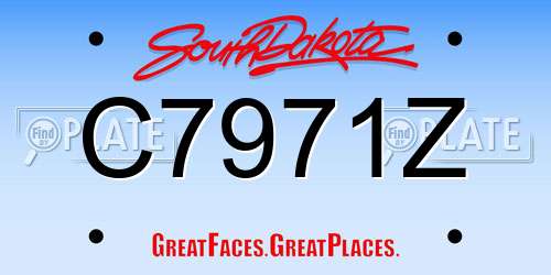 C7971Z South Dakota License Plate