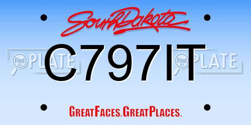 C797IT South Dakota License Plate