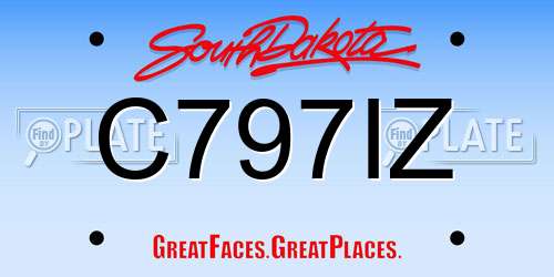 C797IZ South Dakota License Plate