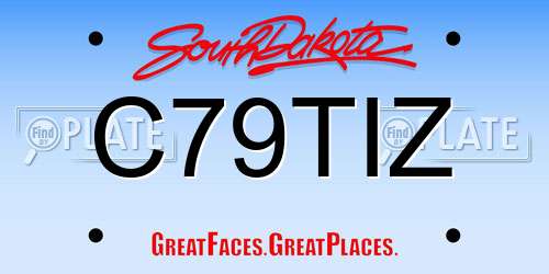 C79TIZ South Dakota License Plate